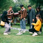 group of friends enjoying outside activity