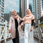 two women in beige hijabs