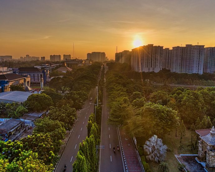 cityscape with roads and buildings