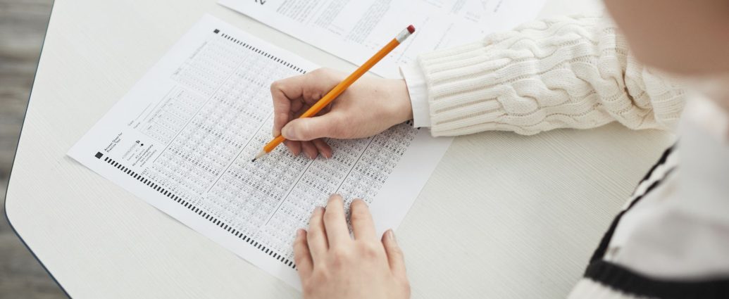a person taking an exam