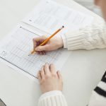 a person taking an exam