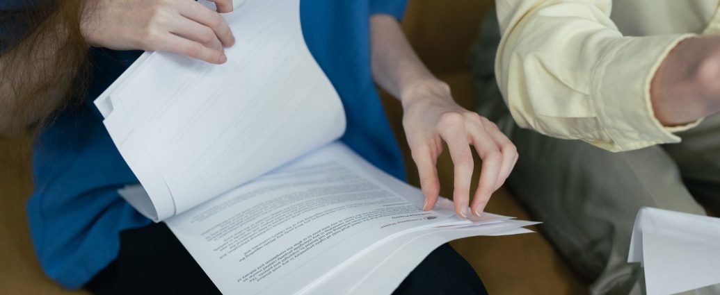 person looking at documents